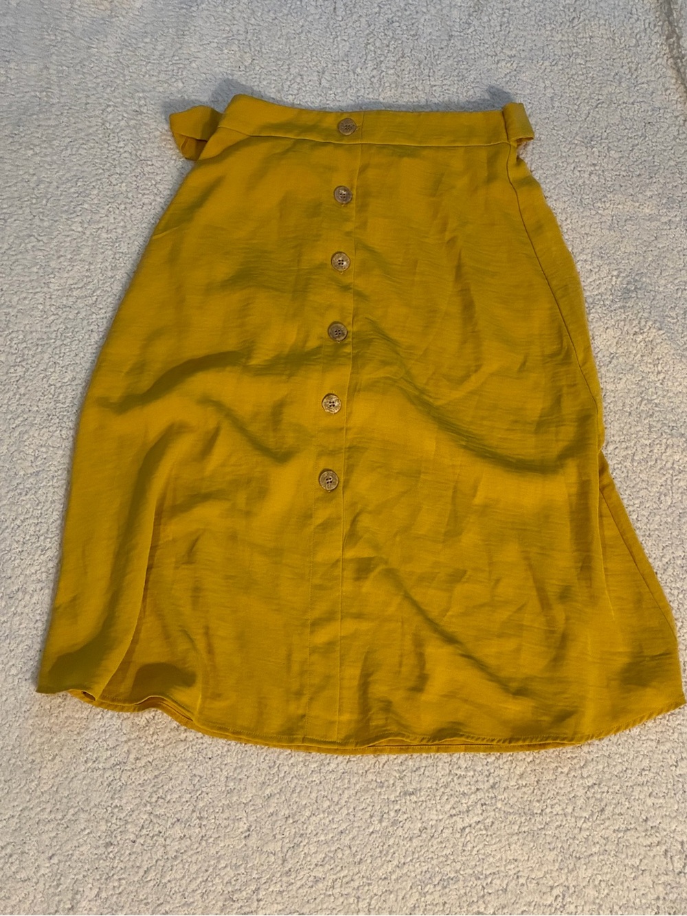Mustard Button-Front Midi Skirt - Women